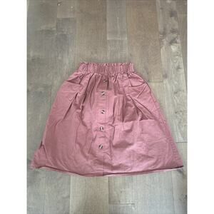 Sadie & Love Women’s Skirt – Pink, Size Medium, Button Front with Pockets
